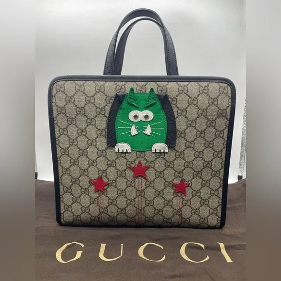 Gucci PVC HandBag with the iconic green cat design - Picture 12 of 12